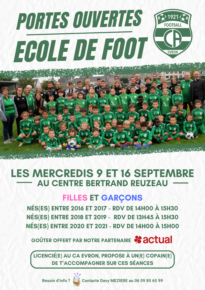 Portes ouvertes - Ecole de foot