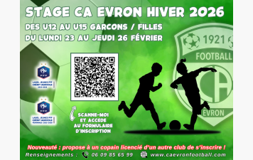 Stage février U13-U15